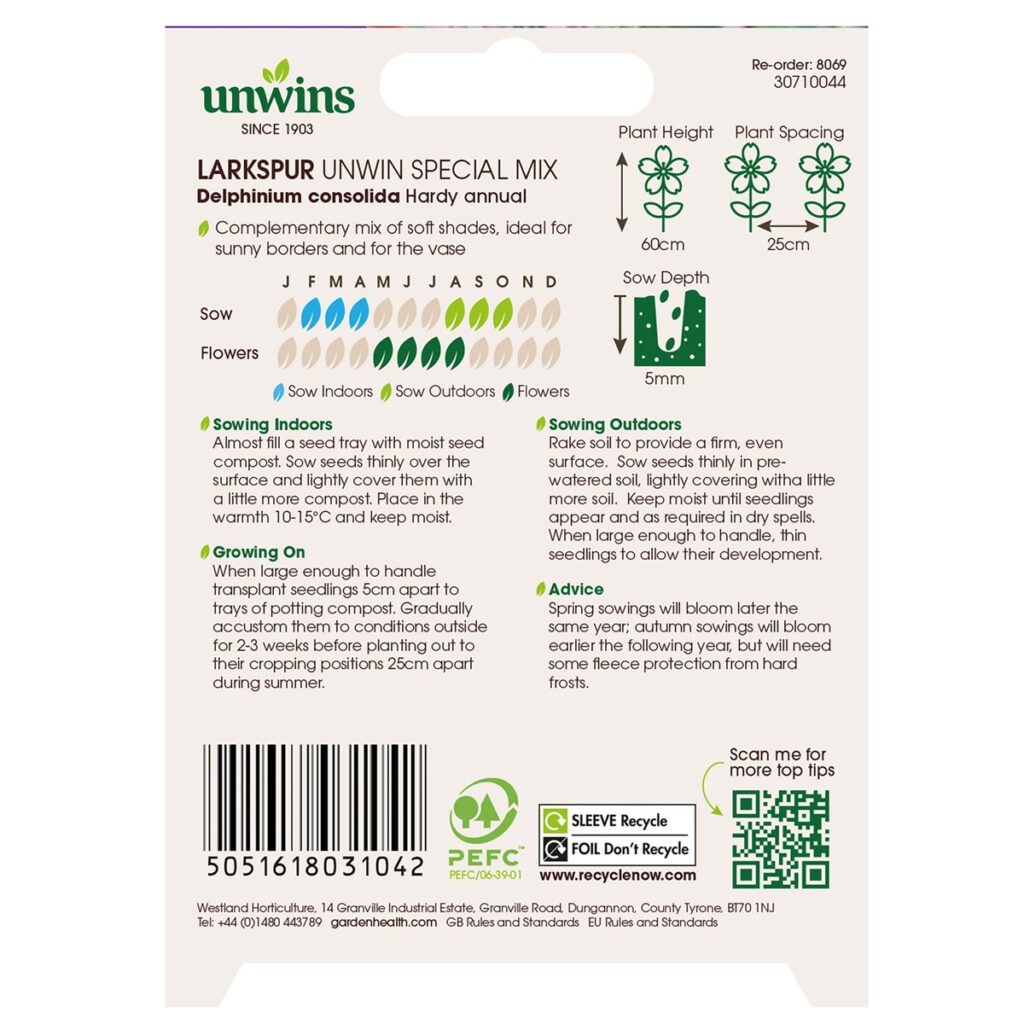 Unwins Larkspur Special Mix Seeds 5051618031042 2